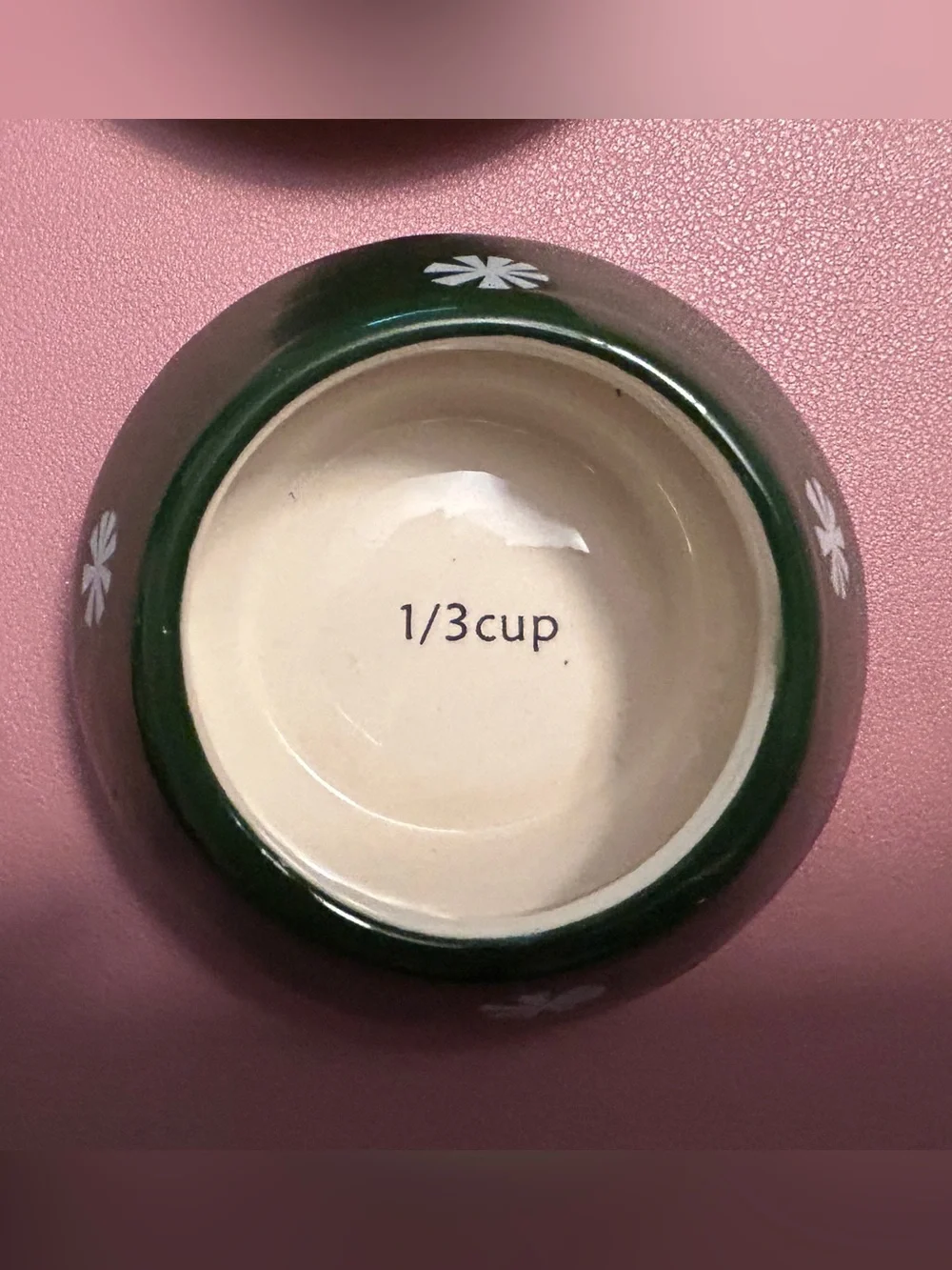Christmas Tree Measurement Cup Set Pier 1 in Box Green Red Bird Unused
